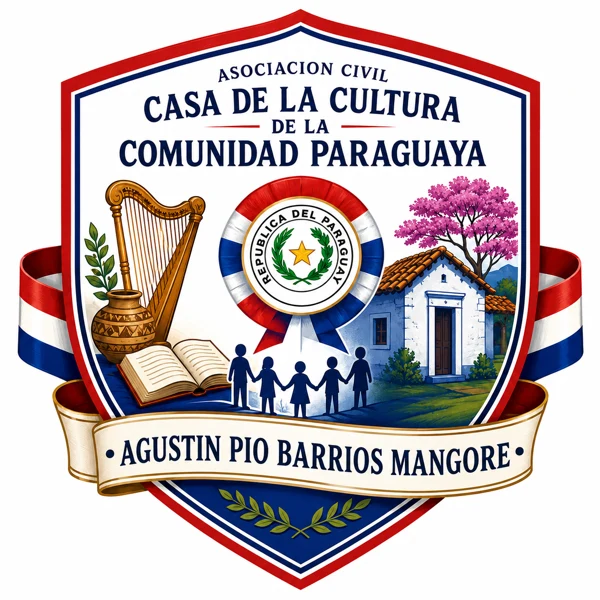 Escudo de la Asociación Civil Casa de la Cultura de la Comunidad Paraguaya Agustín Pío Barrios Mangoré